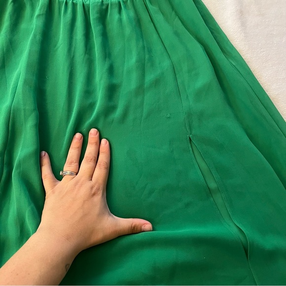 Aritzia Wilfred Genoa Midi Dress in Gloss Green - Picture 8 of 9